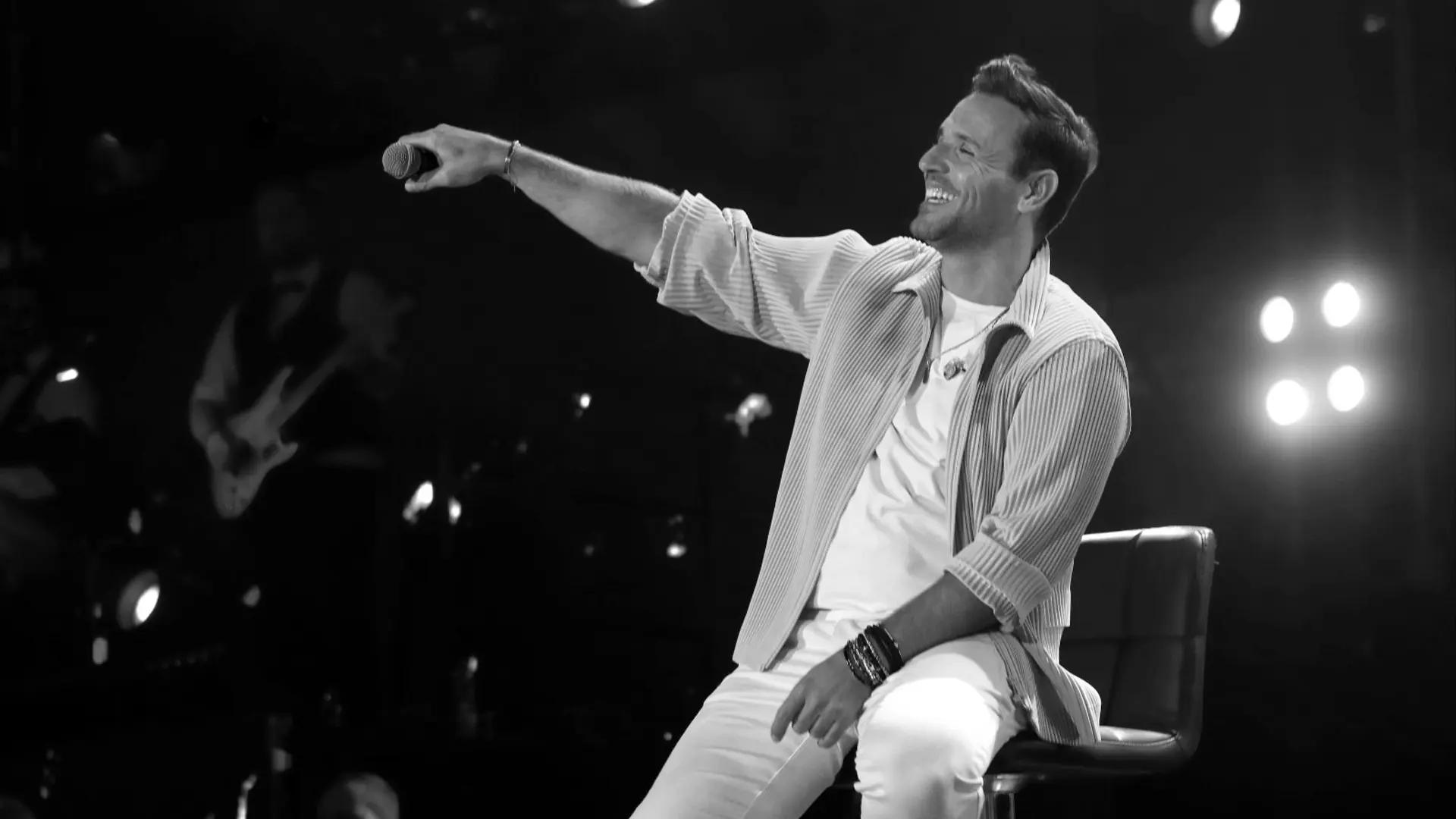 Nikos Vertis on stage at YouTube Theater in Los Angeles