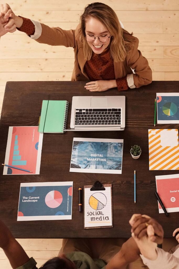 Digital marketing campaign execution including Google Ads, social media marketing, and content creation